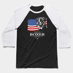 Proud Boxer Dog Mom American Flag patriotic dog Baseball T-Shirt